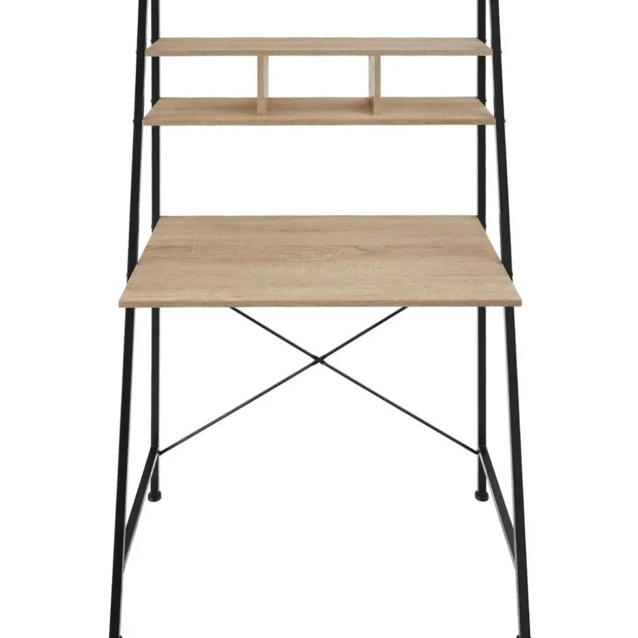 tectake Bureau Exeter 85,5x46,5x140cm, Industrieel Licht Hout, Eiken Sonoma