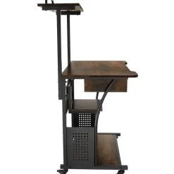 tectake Bureau Fife 80x65,5x130,5cm, Industrieel Hout Donker, Rustiek