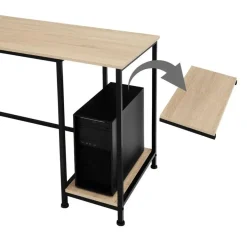 tectake Bureau Hamilton 138x138x75,5cm, Industrieel Licht Hout, Eiken Sonoma