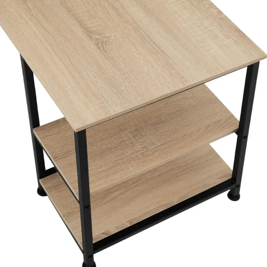 tectake Bureau Hamilton 138x138x75,5cm, Industrieel Licht Hout, Eiken Sonoma