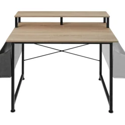 tectake Bureau met plank en organizer, Industrieel Licht Hout, Eiken Sonoma