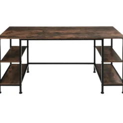 tectake Bureau Stoke 137x55x75cm, Industrieel Hout Donker, Rustiek