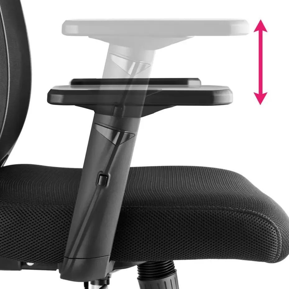 tectake Bureaustoel Phoibe ergonomisch met verstelbare hoofdsteun, Zwart