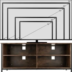 tectake Dressoir Navan 147x41x60,5cm, Industrieel Hout Donker, Rustiek