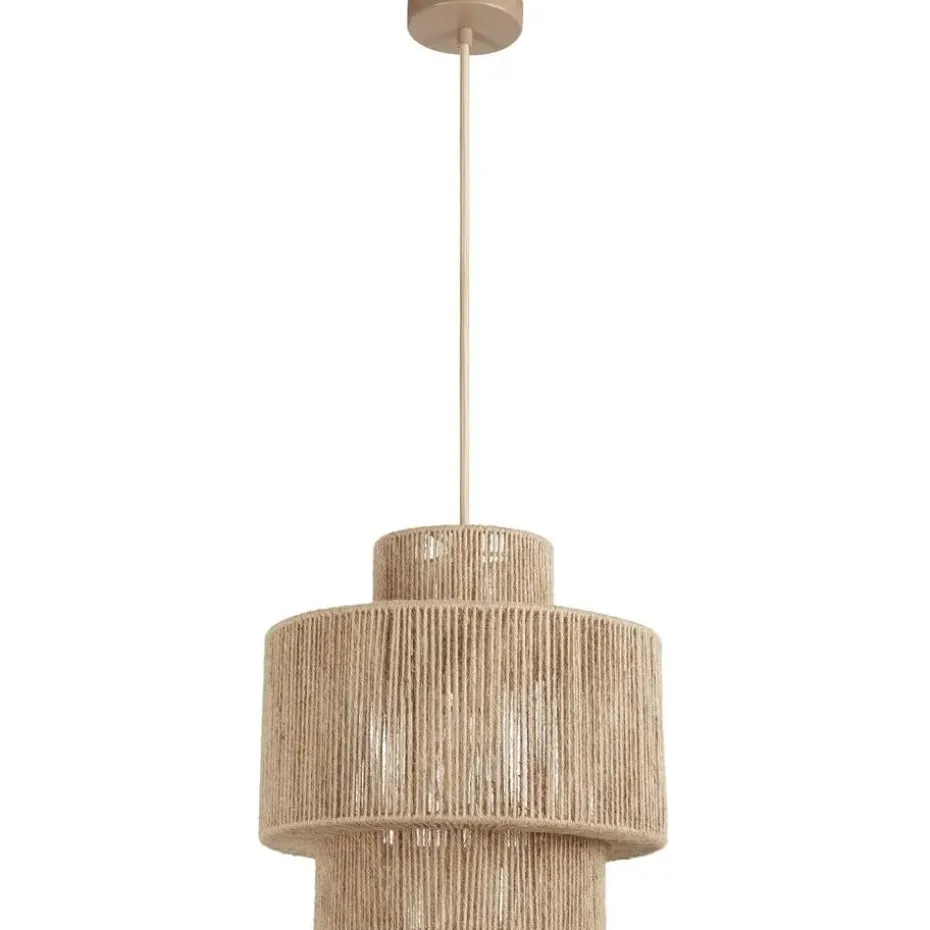 tectake Hanglamp Allegra van jute in boho-stijl, 40W, Natuur