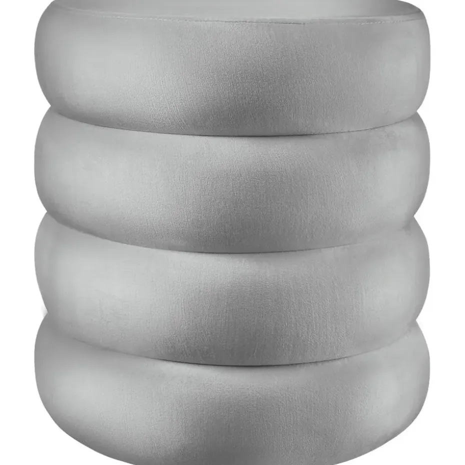 tectake Hocker Altu, gestoffeerd, opbergruimte, Fluweellook Grijs