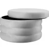 tectake Hocker Altu XL, gestoffeerd, opbergruimte, Fluweellook Grijs