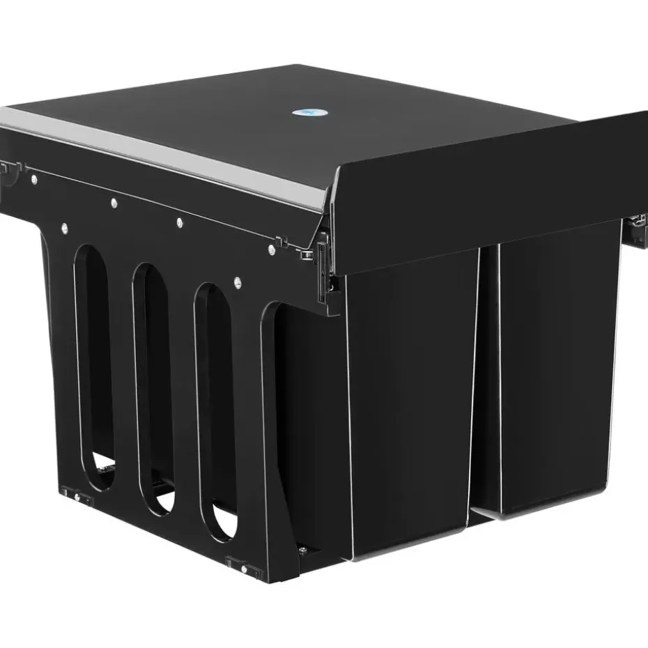 tectake Inbouw prullenbak Ashlyn, 3-voudige scheiding, 31L, telescooprails