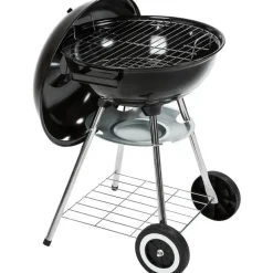 tectake Kogelbarbecue met wielen Ø 41,5cm , Zwart
