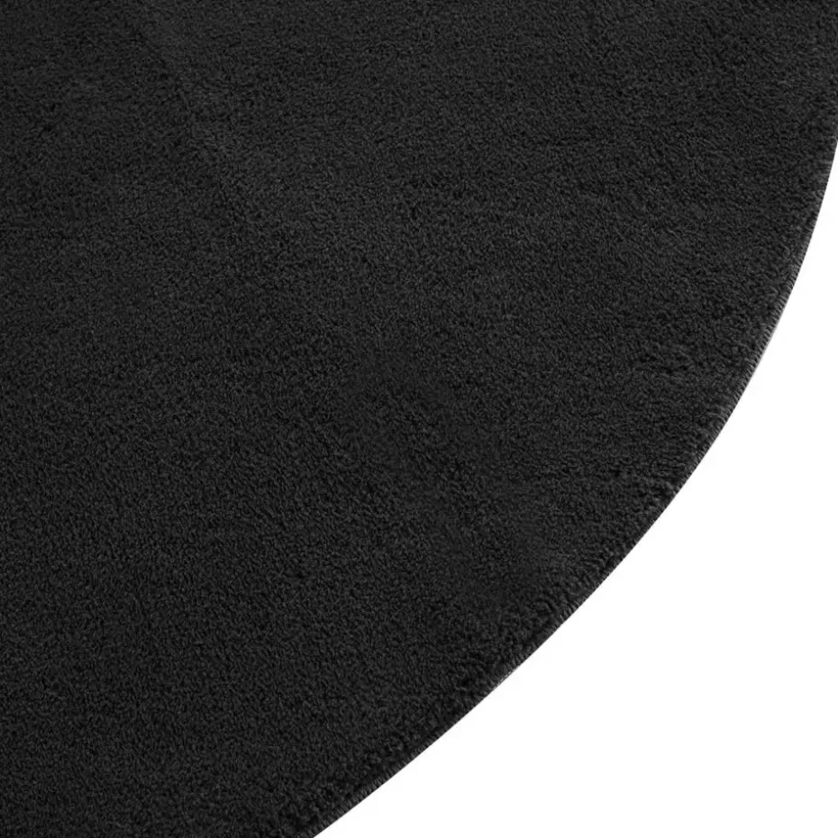 tectake® Kortpolig vloerkleed Soft Zone Ø 120 cm - Zwart