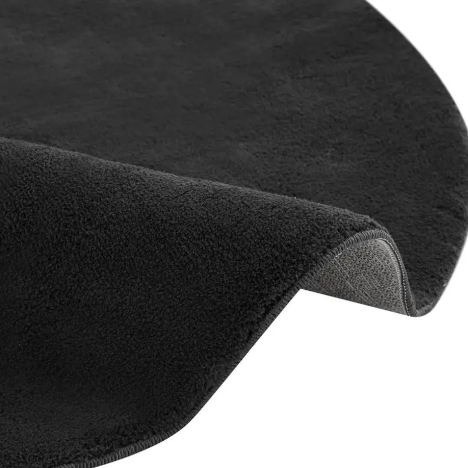 tectake® Kortpolig vloerkleed Soft Zone Ø 120 cm - Zwart