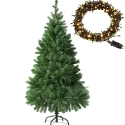 tectake Kunstkerstboom met spuitgegoten metalen standaard, Groen