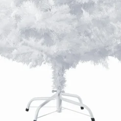 tectake Kunstkerstboom natuurgetrouw met metalen standaard wit, Wit