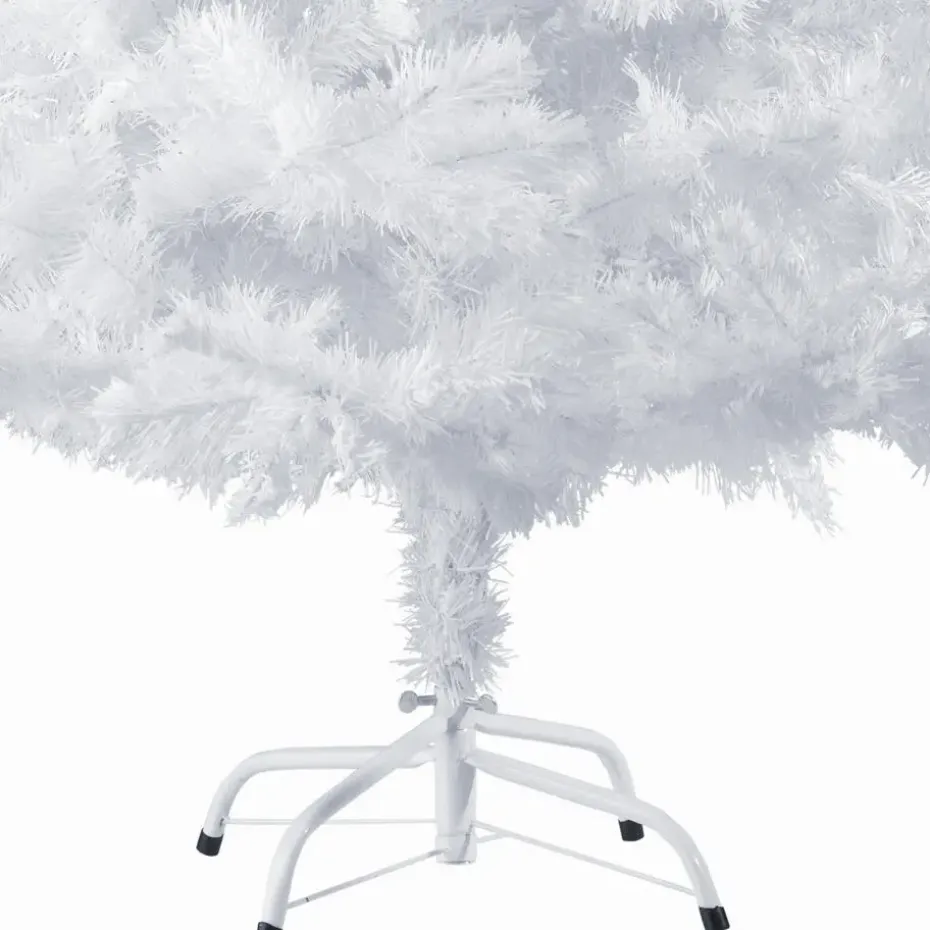 tectake Kunstkerstboom natuurgetrouw met metalen standaard wit, Wit