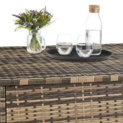 tectake Kussenbox Oslo met aluminium frame 145x82,5x79,5cm, Natuur