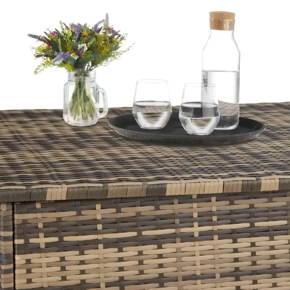 tectake Kussenbox Oslo met aluminium frame 145x82,5x79,5cm, Natuur