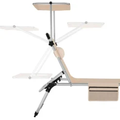 tectake Ligbed Lorella gestoffeerd, inklapbaar, Beige