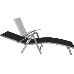 tectake Ligbed Marisol aluminium, 7 standen, Donkergrijs