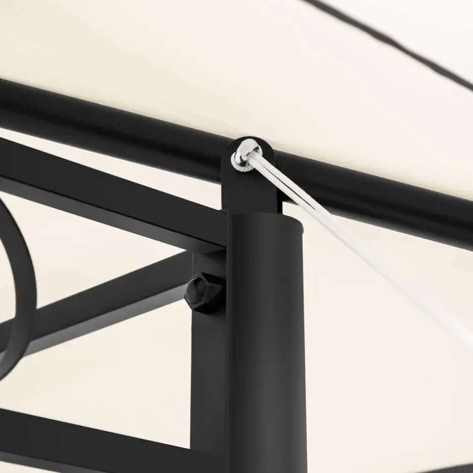 tectake Luxe tuinpaviljoen Emine 4x3m met 6 zijdelen, Crème