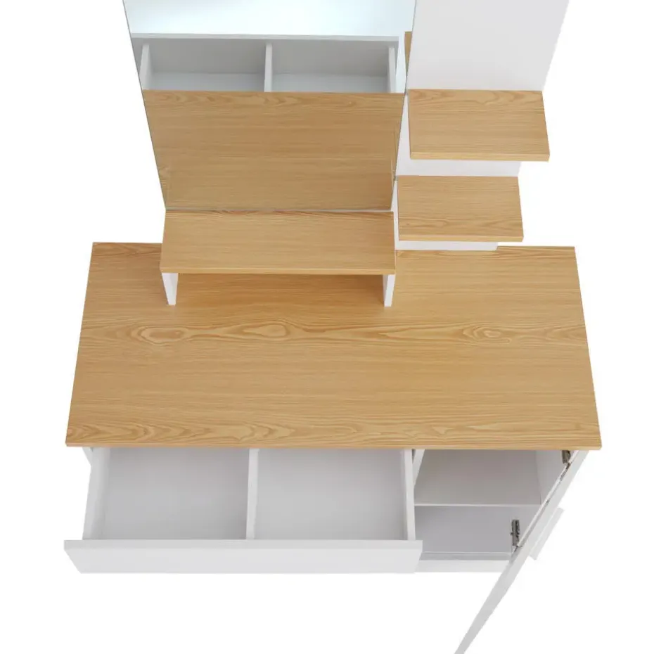 tectake Makeup-tafel Zoe , Wit/beuken