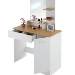 tectake Makeup-tafel Zoe , Wit/beuken