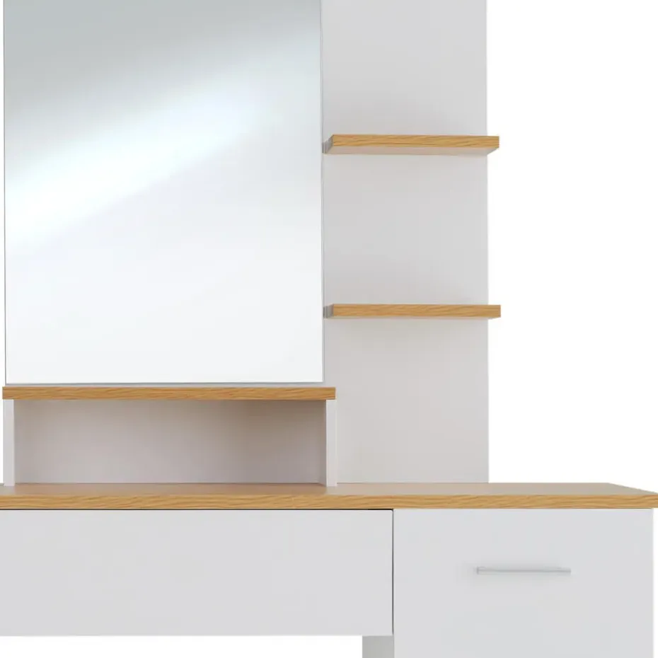 tectake Makeup-tafel Zoe , Wit/beuken