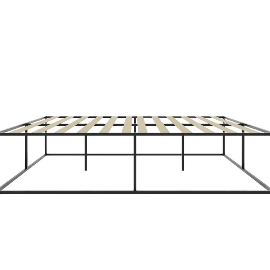 tectake Metalen bedframe Kyoto met lattenbodem, 250 kg, 140 x 200 cm, Zwart