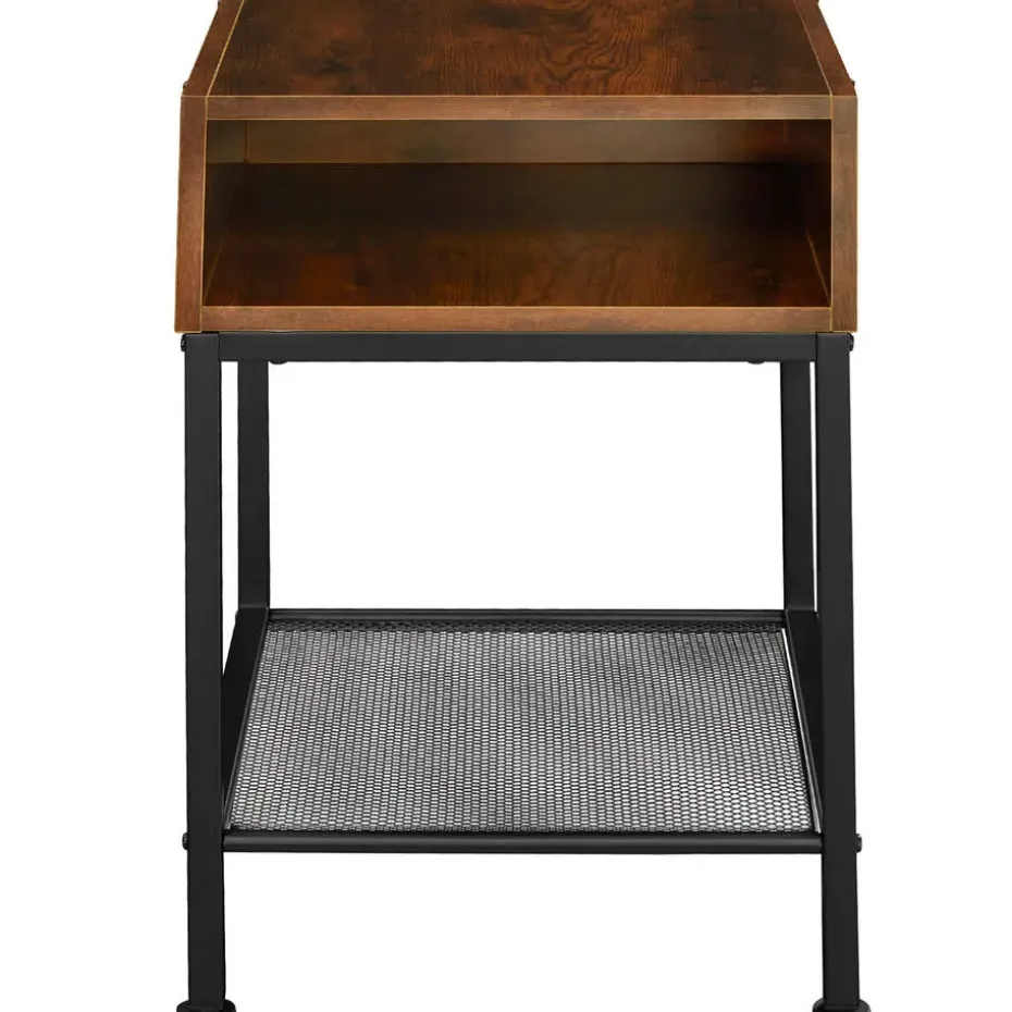 tectake Nachtkastje Harlow 40,5x40,5x52,5cm, Industrieel Hout Donker, Rustiek