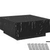 tectake Salontafel Lasley met voet, draagkracht 45 kg, Marmerlook Zwart