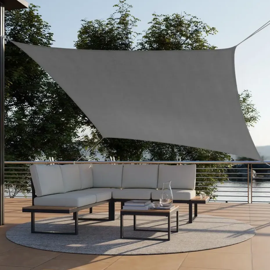 tectake Schaduwdoek Sunny, weerbestendig HDPE-materiaal met UV-bescherming