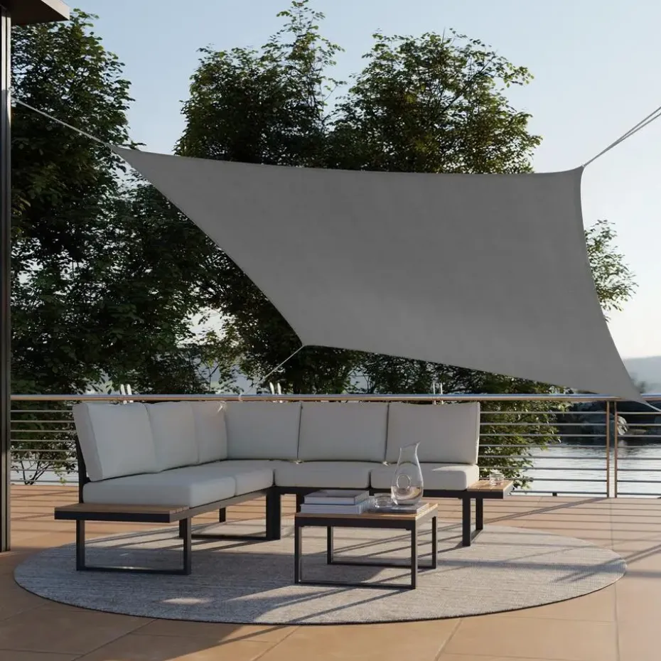 tectake Schaduwdoek Sunny, weerbestendig HDPE-materiaal met UV-bescherming
