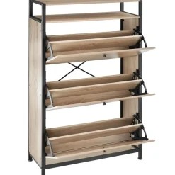 tectake Schoenenkast, Industrieel Licht Hout, Eiken Sonoma