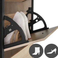 tectake Schoenenkast, Industrieel Licht Hout, Eiken Sonoma