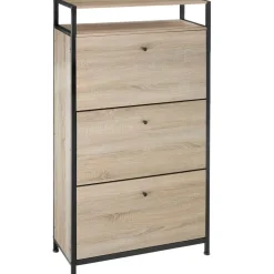 tectake Schoenenkast, Industrieel Licht Hout, Eiken Sonoma