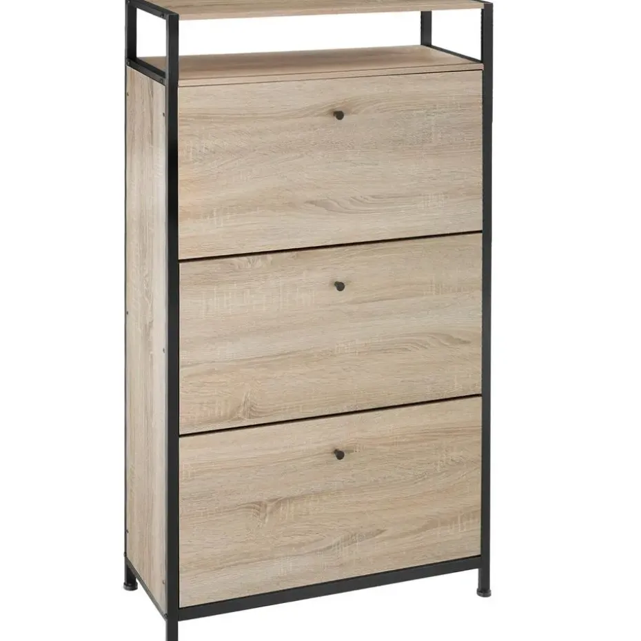 tectake Schoenenkast, Industrieel Licht Hout, Eiken Sonoma