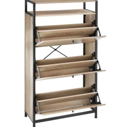tectake Schoenenkast, Industrieel Licht Hout, Eiken Sonoma