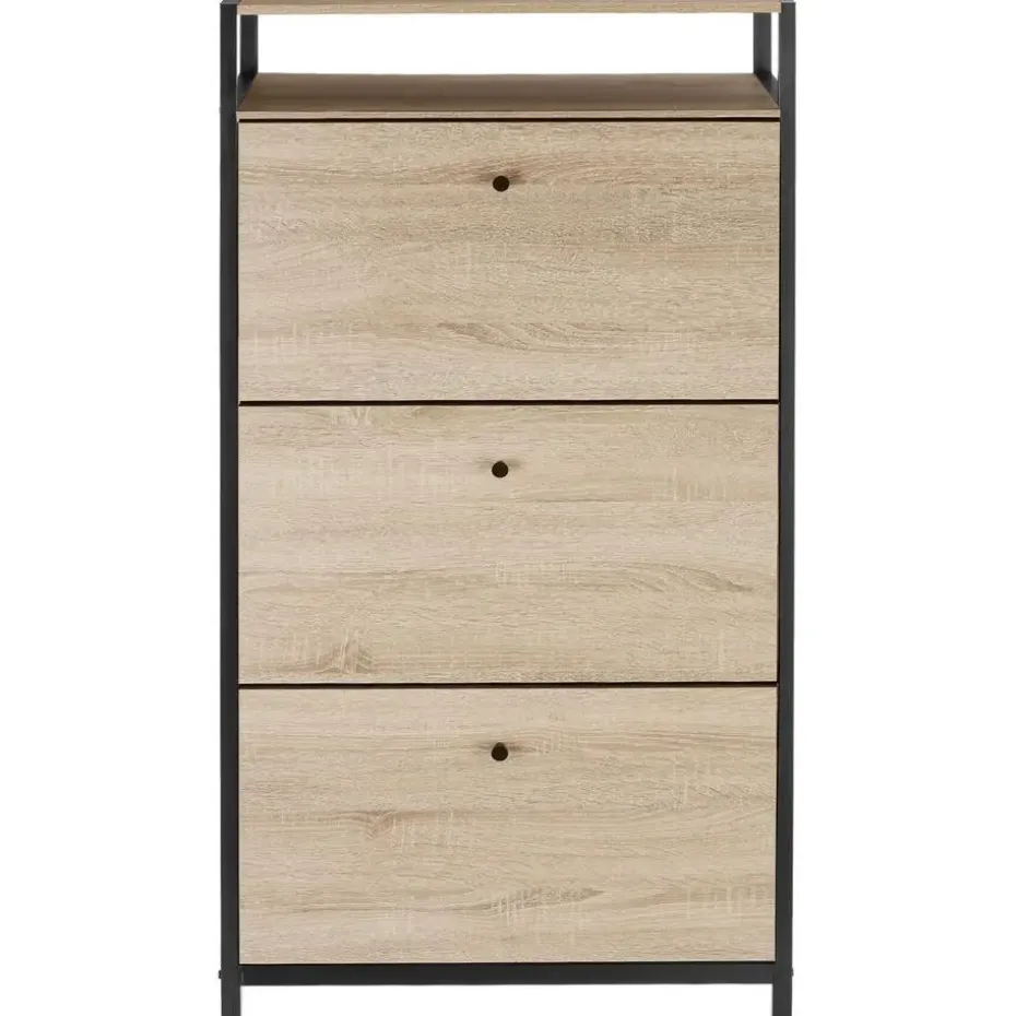 tectake Schoenenkast, Industrieel Licht Hout, Eiken Sonoma