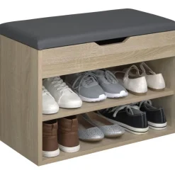 tectake Schoenenkast Jasmina met zitkussen 60x30x43,5cm