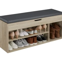 tectake Schoenenkast Natalya met zitkussen 104x30x49cm