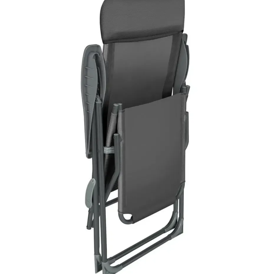 tectake Set van 2 aluminium tuinstoelen inklapbaar met hoofdsteun en voetensteun