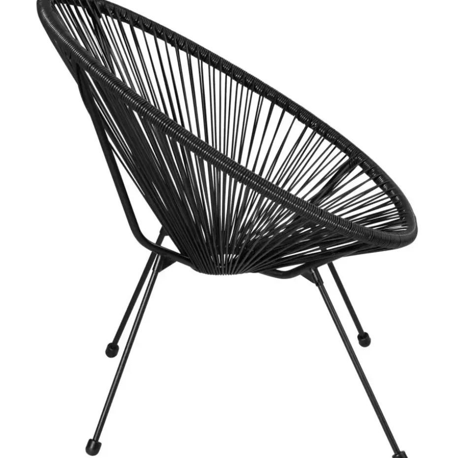 tectake Set van 2 stoelen Santana met tafel, Zwart