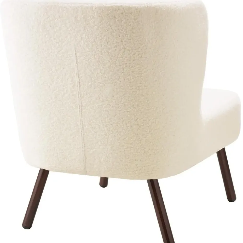 tectake Teddy-fauteuil Robina 2 offwhite W2, Bouclé Gebroken Wit