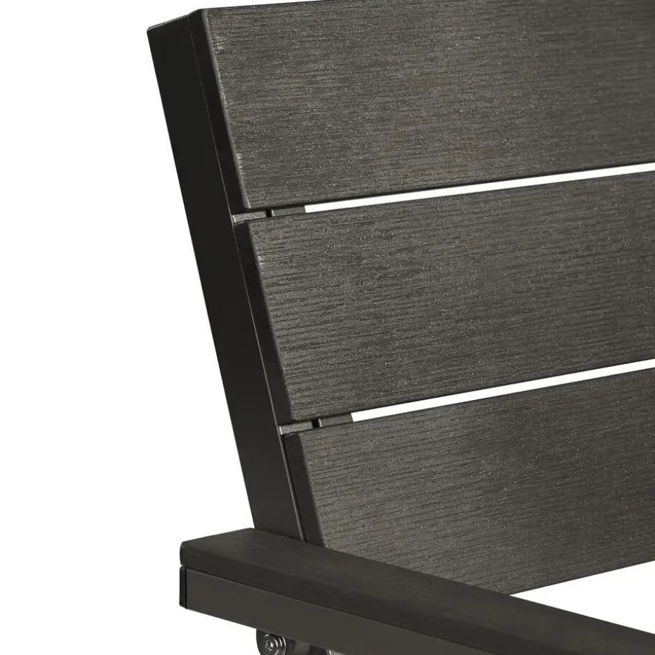 tectake Tuinbank Line 2-zitter met aluminium frame 128x59x88cm, Donkergrijs