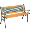 tectake Tuinbank Tamara 2-zitter van hout en gietijzer 128x51x73cm, Bruin