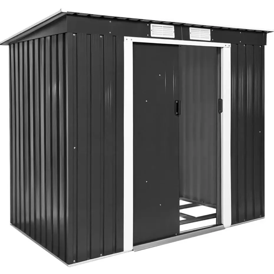 tectake Tuinhuis met hellend dak, Grijs/wit