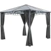 tectake Tuinpaviljoen Caracas, weerbestendig, polycarbonaat-dakplaten, Grijs