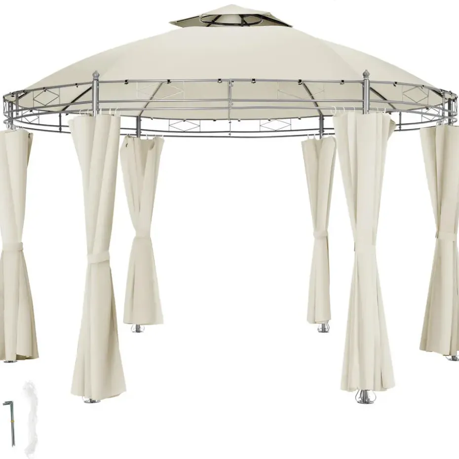 tectake Tuinpaviljoen Siana Ø 3.5m, Crème