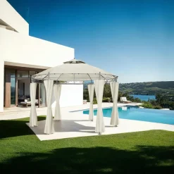 tectake Tuinpaviljoen Siana Ø 3.5m, Crème