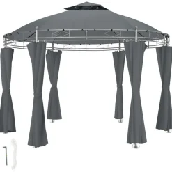 tectake Tuinpaviljoen Siana Ø 3.5m, Antraciet