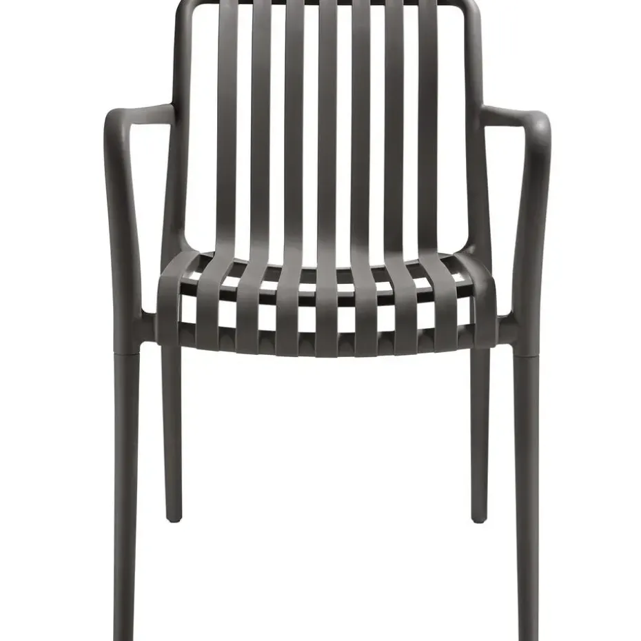 tectake Tuinstoelen Alcudia, weerbestendig, stapelbaar, Antraciet